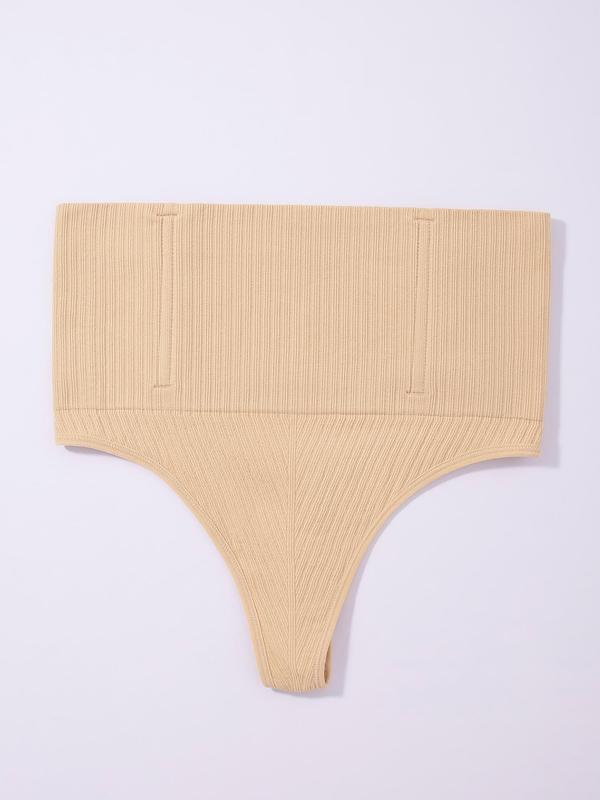 Women's Basic Solid High Waisted Seamless Compression Shapewear Panty, Lady Comfort High Stretch Tummy Control Shaper, Women's Knitted Shapewear Shorts, Sexy Minimalist Womenswear Underwear for Lady, Gifts for Her, Fall Wear, Fallfreshness