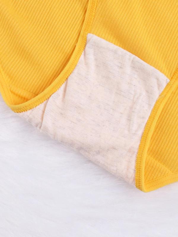 Letter Tape Brief, Soft Comfy Breathable Panties for Daily Wear, Women's Underwear for All Seasons
