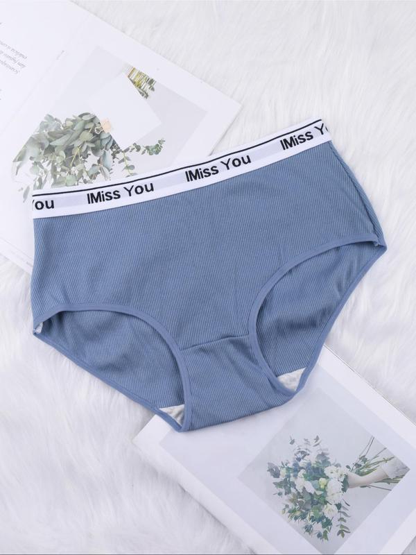  Letter Tape Brief, Soft Comfy Breathable Panties for Daily Wear, Women's Underwear for All Seasons