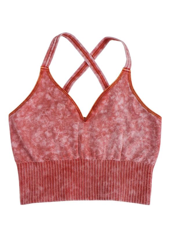 Washed Crisscross Strap Acid Wash Bralette (additional colors)