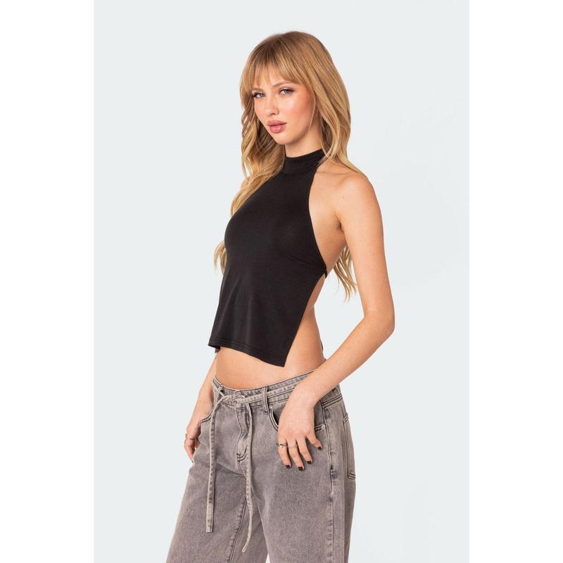 Clara Open Back Halter Top