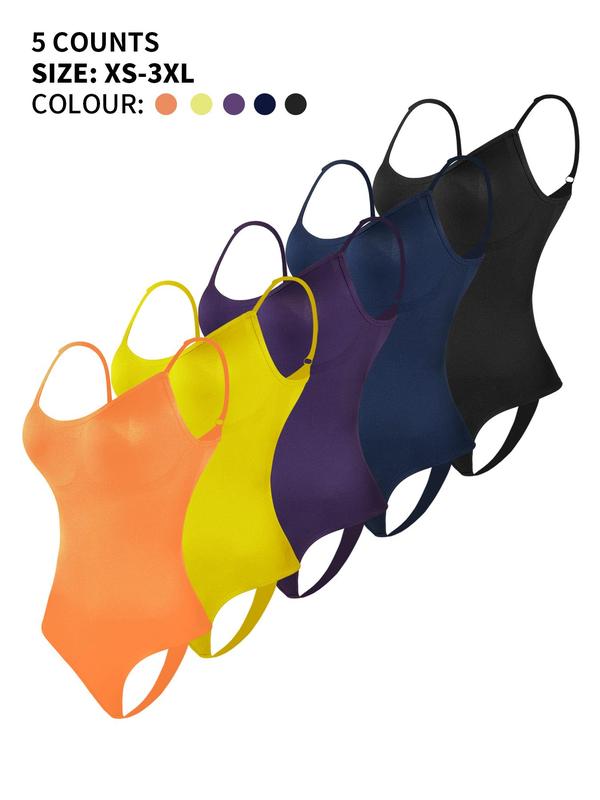 Women's Sexy Solid Backless Adjustable Strap Shapewear Bodysuit, Waist Trainer Women, Casual Seamless Tummy Control Butt Lifting Shaper, Women's Shapewear for All Seasons