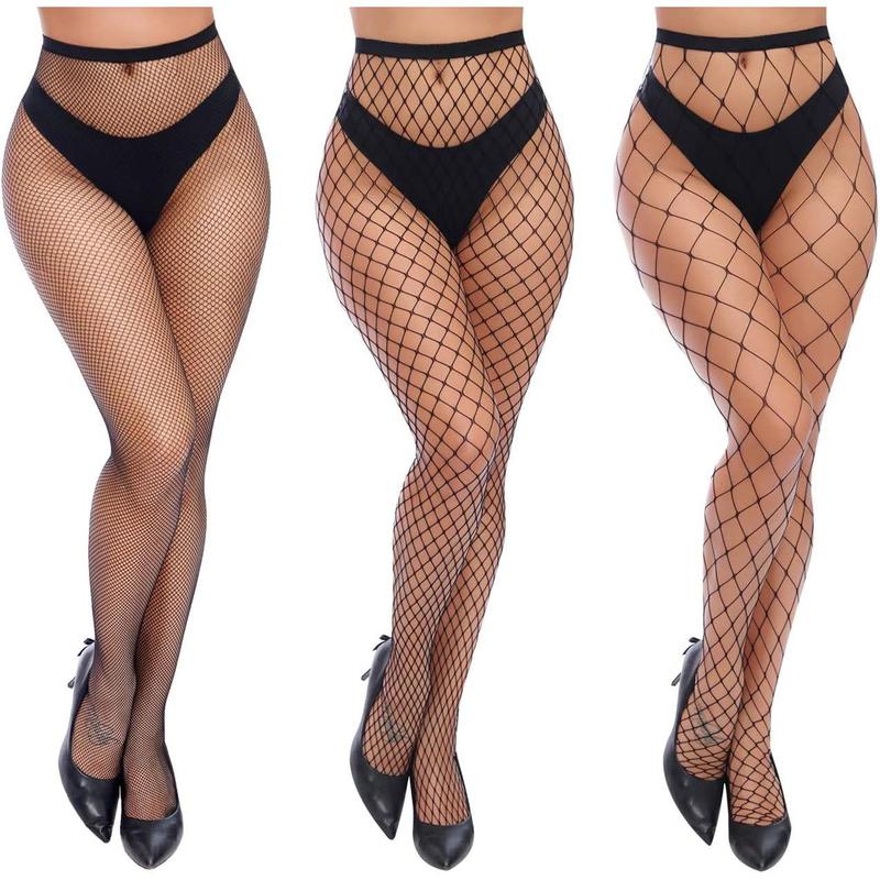 Womens High Waist Tights Fishnet Stockings Thigh High Pantyhose