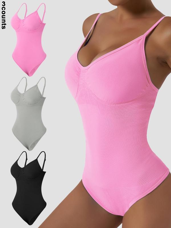 Women's Solid Backless Sleeveless Sports Bodysuit, Bodysuit Shapewear, High Stretch Seamless Quick Drying Cami Bodysuit for Yoga Gym Workout Running, Sportswear Fitness Clothing for All Seasons, Summer Sports One-piece Outfits, Fall Outfits, Fallfreshness