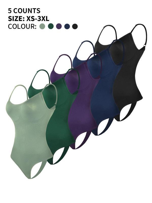 Women's Sexy Solid Backless Adjustable Strap Shapewear Bodysuit, Waist Trainer Women, Casual Seamless Tummy Control Butt Lifting Shaper, Women's Shapewear for All Seasons