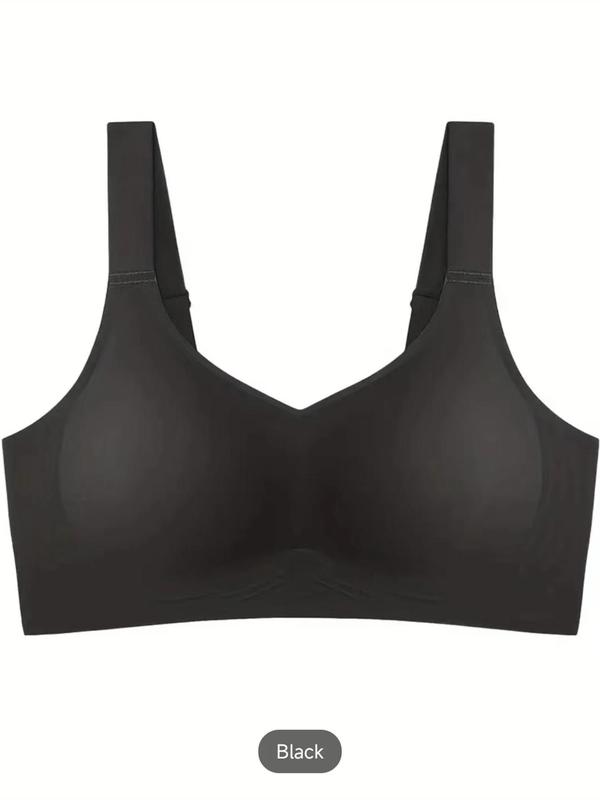 Women's Solid Seamless Wireless Push Up Bra, Comfortable Breathable Adjustable Strap Bralette for Daily Wear, Women's Lingerie, Summer Wear 2024