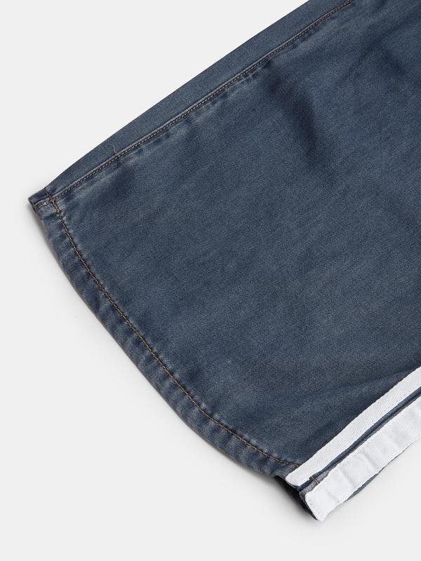 YOZY Women's Side Stripe Pocket Button Fly Wide Leg Jeans, Casual Denim Pants for Fall & Winter, Women's Trousers for Daily Wear