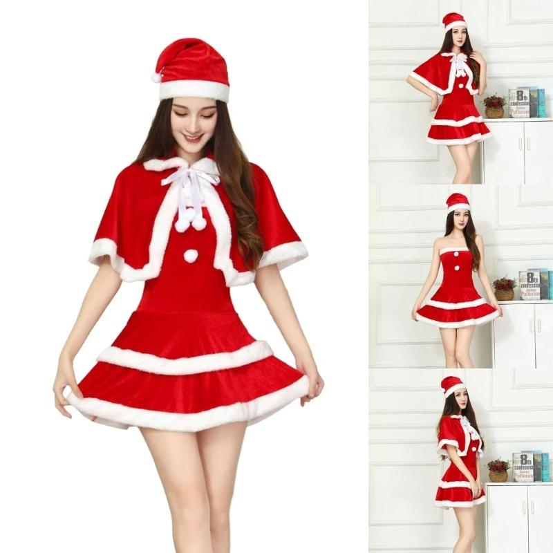 New Fashion Women Christmas Santa Costume Popular Ladies Santa Claus Xmas Theme Costume Cosplay Outfit Christmas Dress