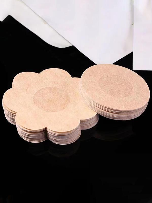 Women's Flower & Round Shaped Nipple Cover, 10 Pairs Disposable Invisible Comfy Breathable Nipple Stickers, Summer Wear 2024, Lingerie Accessories For Daily Use