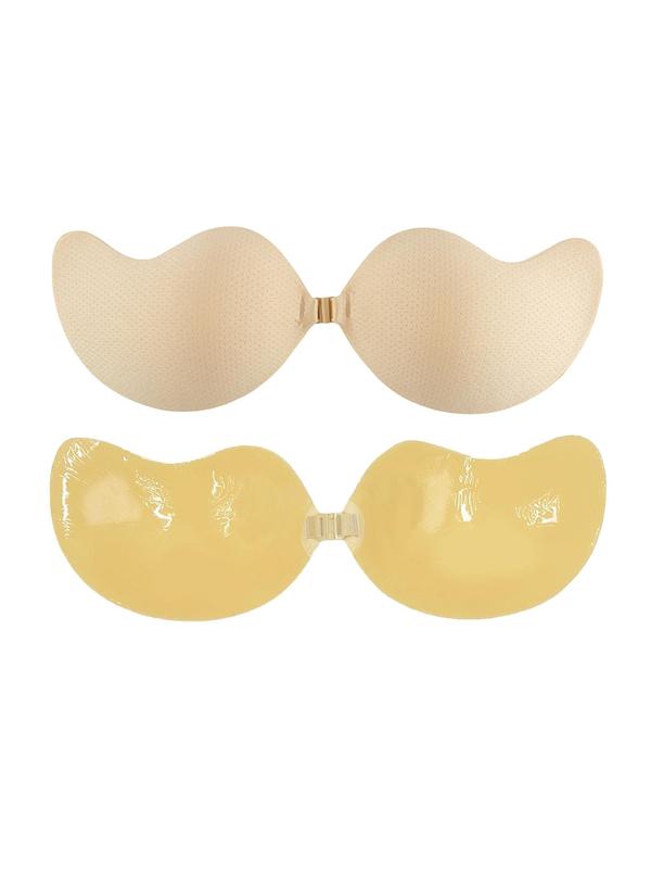 Women's Solid Color Strapless Silicone Adhesive Bra, Invisible Self Adhesive Nipple Bralette, Summer Wear 2024, Water Bra, Lingerie Accessories for Wedding Party