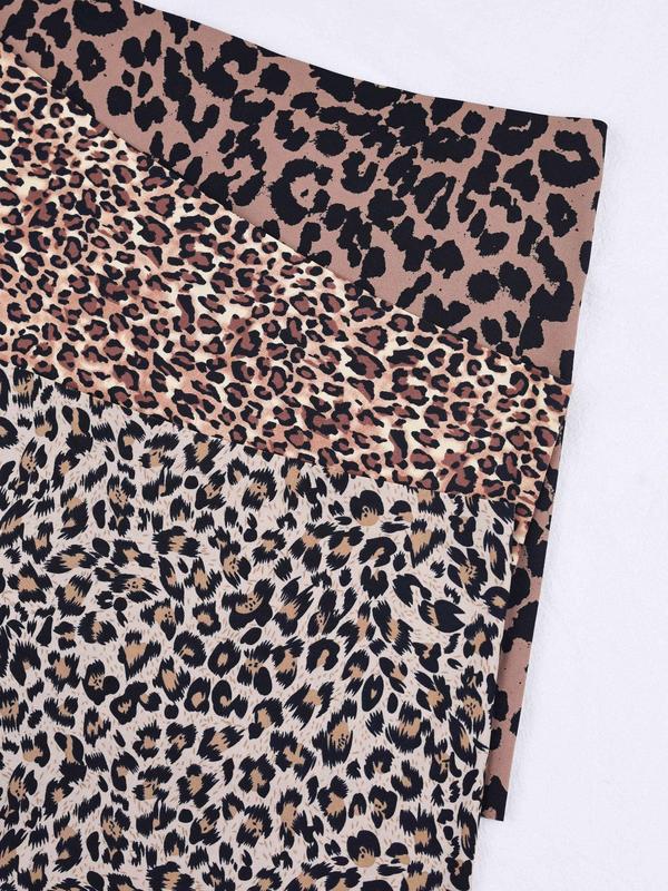 LGBTQ+ Women's 3pcs Leopard Print Boyshorts, Seamless Comfy Breathable High Stretch Panty for All Seasons, Women's Knickers for Daily Wear