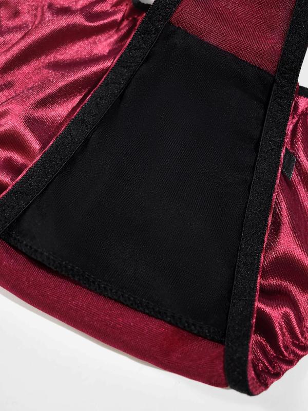Women's Solid Color Ruched Bow Front Bandeau Bra & Elastic Waist Panty Set, Casual Comfy Breathable Underwear Set for Beach Party Vacation, Ladies Underwear for All Seasons