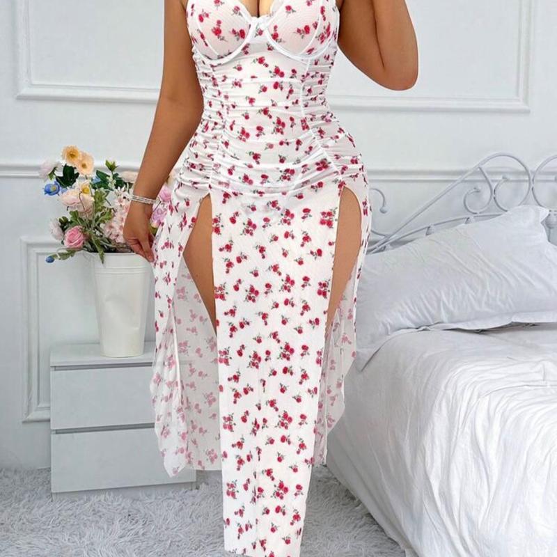 Reba Mesh floral lingerie slip