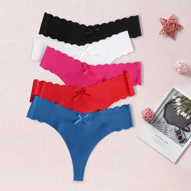 ETAOLINE Seamless Thongs for Women No Show Panties Invisible Underwear Multiple Pack Comfortable Soft highcut underwear Womenswear Elegant Sexy Lingerie Minimalist