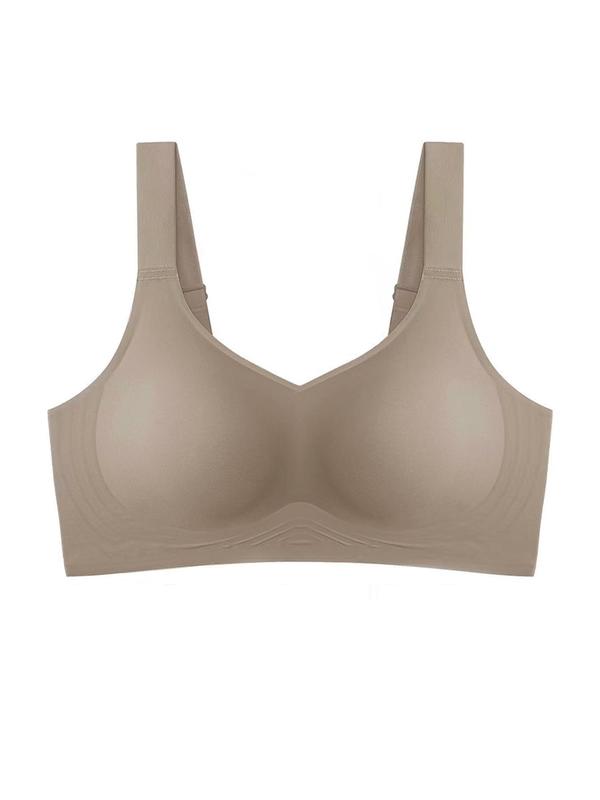 Women's Solid Seamless Wireless Push Up Bra, Comfortable Breathable Adjustable Strap Bralette for Daily Wear, Women's Lingerie, Summer Wear 2024