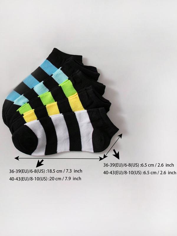 Random Color Basic Women's Ankle Socks, Casual Comfortable Breathable Socks for Daily Wear, Minimalist Multipack Knit Socks for Women & Girls