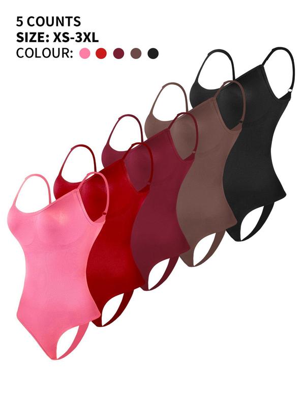 Women's Sexy Solid Backless Adjustable Strap Shapewear Bodysuit, Waist Trainer Women, Casual Seamless Tummy Control Butt Lifting Shaper, Women's Shapewear for All Seasons