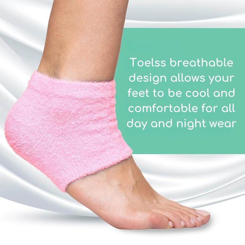 AloeSoft Moisturizing Aloe Heel Socks - Ideal for Hydrating Dry Cracked Feet - Overnight Foot Care - Womenswear Everyday - Underwear Minimalist