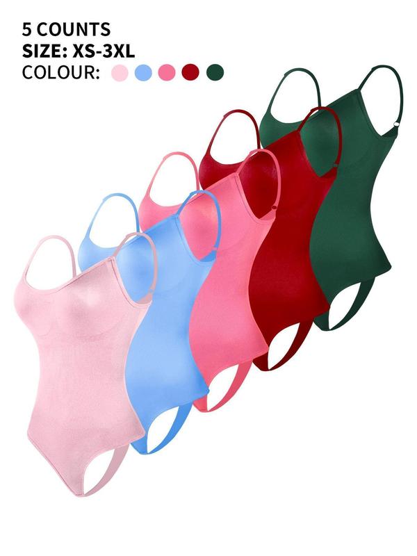 Women's Sexy Solid Backless Adjustable Strap Shapewear Bodysuit, Waist Trainer Women, Casual Seamless Tummy Control Butt Lifting Shaper, Women's Shapewear for All Seasons