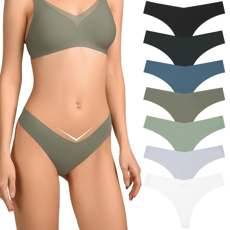 LEVAO 7 Pack Seamless Thong Underwear For Women No Show breathable stretch comfy soft