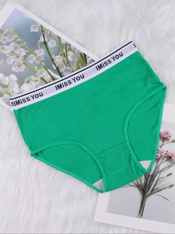  Letter Tape Brief, Soft Comfy Breathable Panties for Daily Wear, Women's Underwear for All Seasons