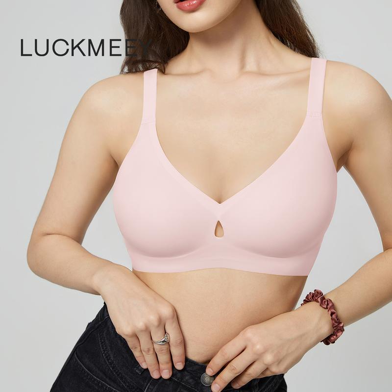 LUCKMEEY Water-Drop Hollow Unlined Comfort Full Coverage Minimalist Design for All-day Plus Size Underwire Bra For Everyday Womenswear Comfort Lady Underwear Bridal Christmas