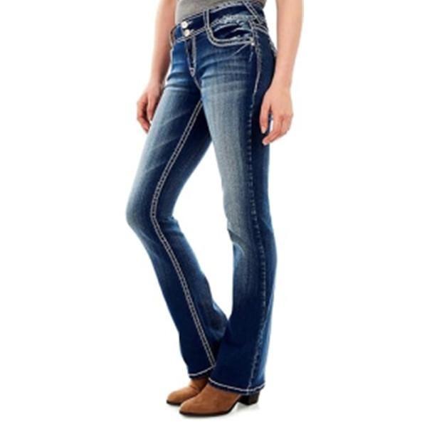 Women's Luscious Curvy Bootcut Mid-Rise Stretch Juniors Jeans for Girl