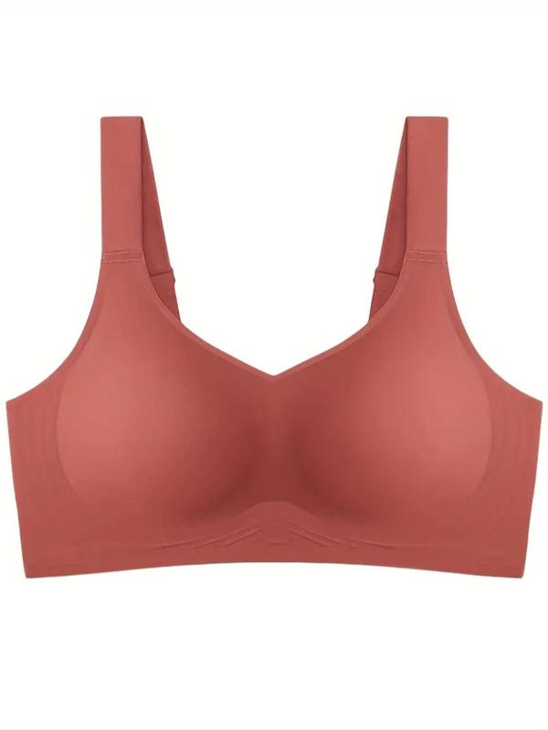 Women's Solid Seamless Wireless Push Up Bra, Comfortable Breathable Adjustable Strap Bralette for Daily Wear, Women's Lingerie, Summer Wear 2024