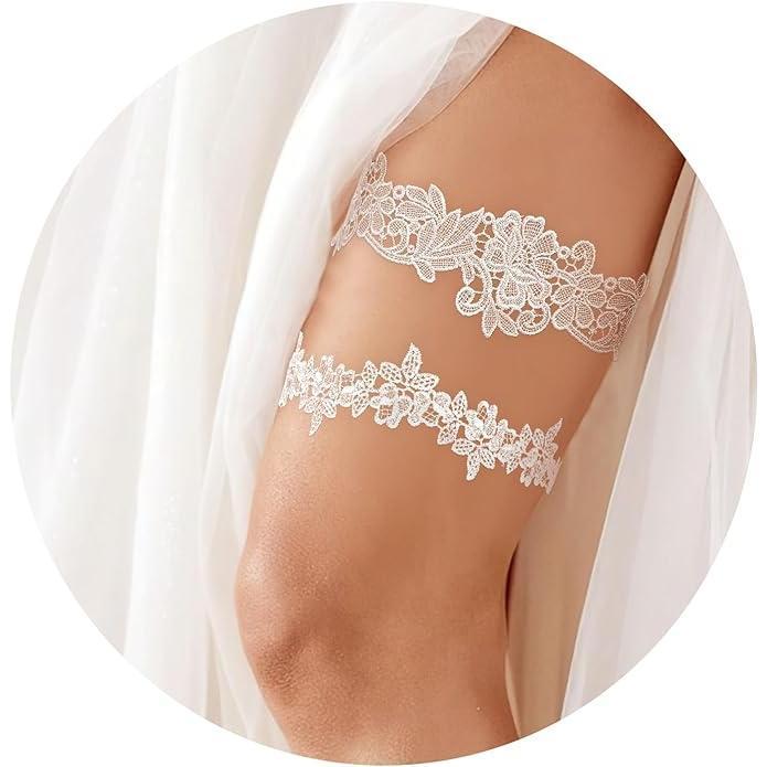 2 Pack Garters for Bride, Wedding Garter for Bride, Wedding Garter Set for Bride, White Garter Belt