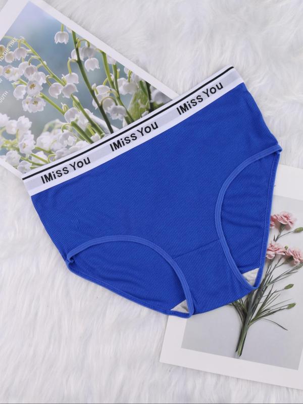  Letter Tape Brief, Soft Comfy Breathable Panties for Daily Wear, Women's Underwear for All Seasons
