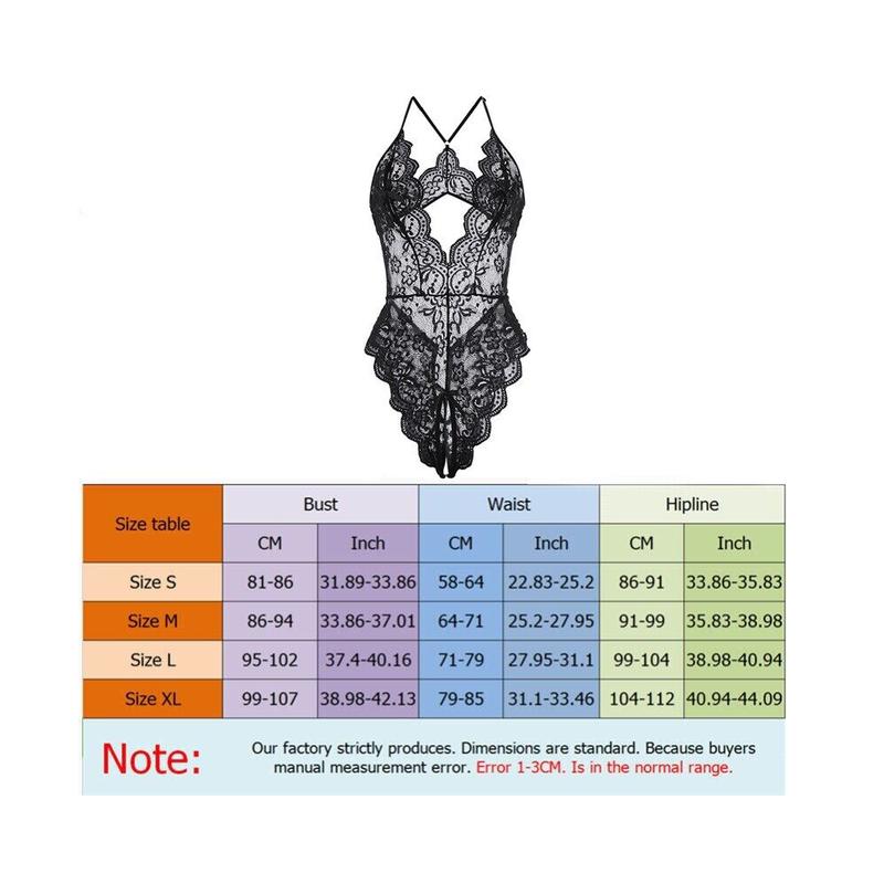 Women's Sexy Lingerie one piece women's heart ring backless deep V neck bodysuit summer lingeries S to XXL curvy nightwear Sleepwear Underwear Scallop Lace Dress sexy bodysuit Nightwear one piece Womenswear Lady
