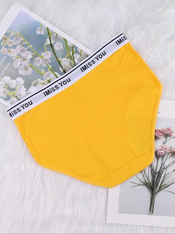  Letter Tape Brief, Soft Comfy Breathable Panties for Daily Wear, Women's Underwear for All Seasons
