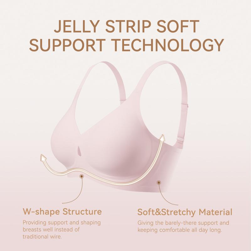 LUCKMEEY Water-Drop Hollow Unlined Comfort Full Coverage Minimalist Design for All-day Plus Size Underwire Bra For Everyday Womenswear Comfort Lady Underwear Bridal Christmas