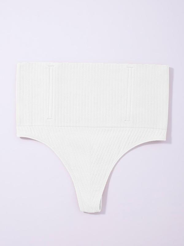 Women's Basic Solid High Waisted Seamless Compression Shapewear Panty, Lady Comfort High Stretch Tummy Control Shaper, Women's Knitted Shapewear Shorts, Sexy Minimalist Womenswear Underwear for Lady, Gifts for Her, Fall Wear, Fallfreshness