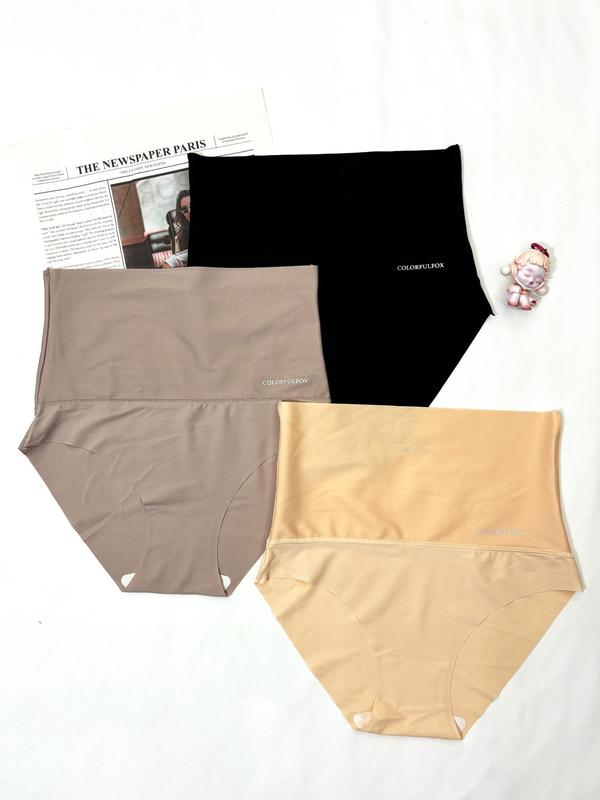 Women's Letter Print  High Waist Panty, Breathable Comfortable Seamless Knicker for Daily Wear, Women's Underwear for All Seasons
