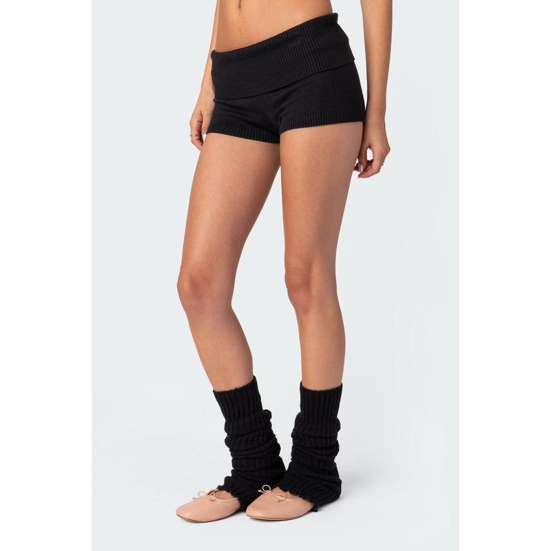 Knit Fold Over Shorts