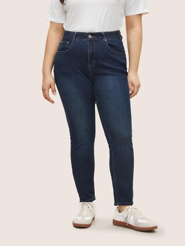 BloomChic Skinny Very Stretchy High Rise Dark Wash Gap Proof Jeans
