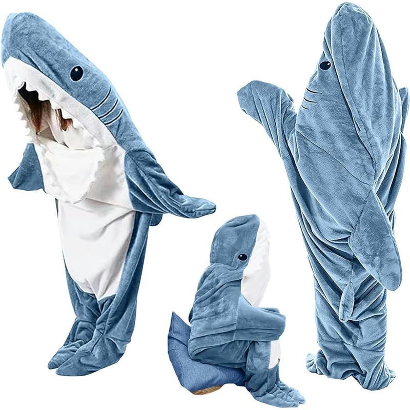 [Black Friday] Shark Blanket Hoodie Comfy Wearable Blanket Onesie Halloween Costumes for Cosplay