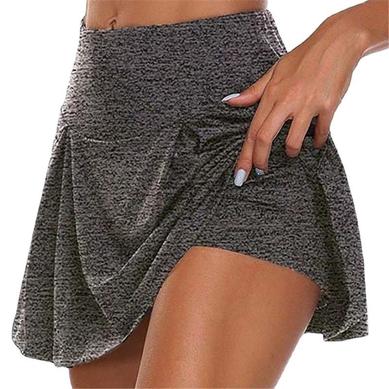 Summer basic summer women's solid color fake two-piece leggings women's skirt