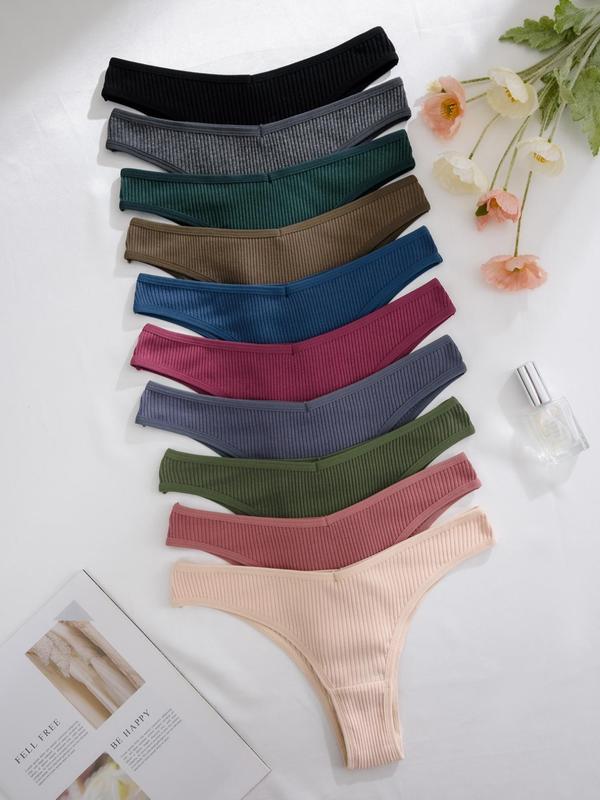 Women's Solid Color Panty, Soft Comfy Breathable Seamless Knicker for Daily Wear, Underwear for All Seasons