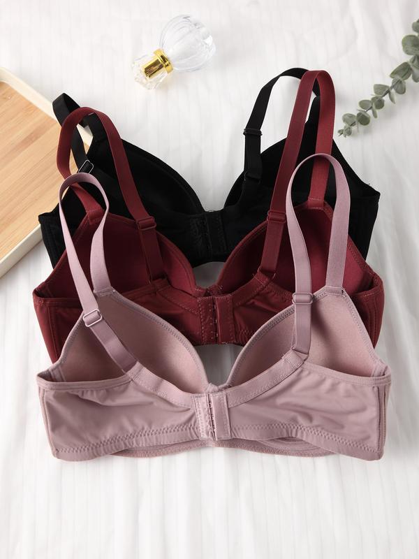 Women's Solid Adjustable Strap Bra, Soft Comfortable Underwire Lingerie Top, Bras for Women, Lingerie for All Seasons, Underwear Sets for Women, Fall Wear, Fallfreshness