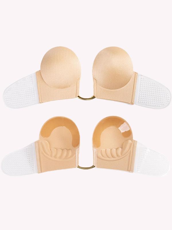 Women's Solid Self Adhesive Bra,    Comfy & Breathable Push Up Plunge Invisible Bra for Backless Dress, Women's Lingerie & Underwear for All Seasons