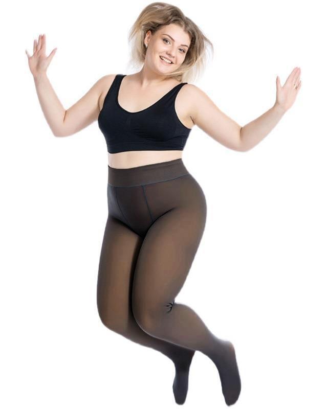 Womens Fleece Lined Tights Sheer Warm Fake Translucent Thermal Pantyhose
