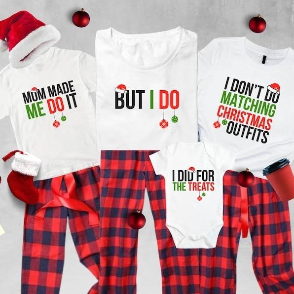 Christmas Family Matching TShirts, Family Men Funny shirt, I Don't Do Matching Christmas Outfits, But I Do Tee, Family Christmas Holiday Gift