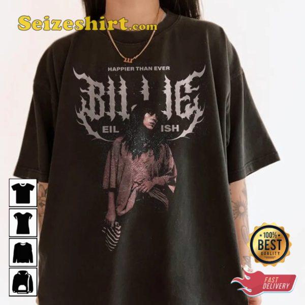 Black T Shirt Billieee Eilishhh Happier Than Ever