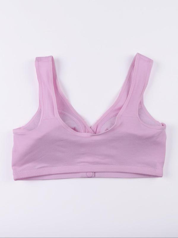Plus Size 6pcs Floral Print Button Front Bra, Casual Soft Comfortable Breathable V Neck Bralette, Women's Underwear for All Seasons