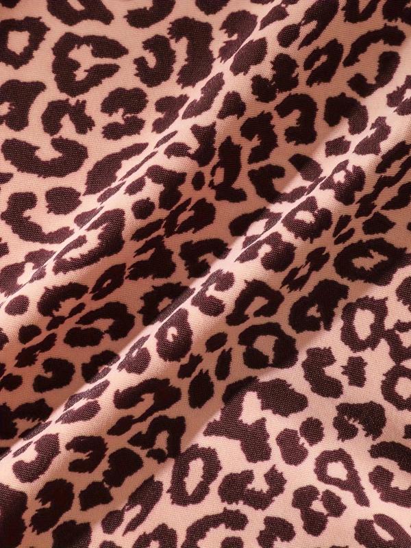 Women's 5pcs Solid Color & Leopard Print Seamless Panties, Casual Soft Comfy Breathable Knicker for Daily Wear, Underwear for All Seasons