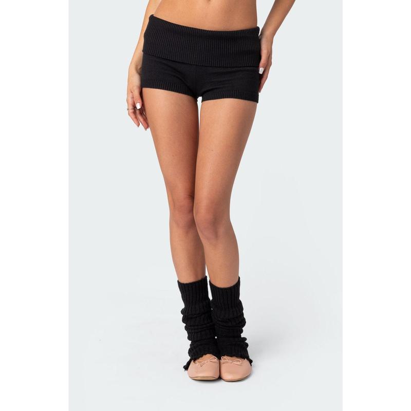 Knit Fold Over Shorts
