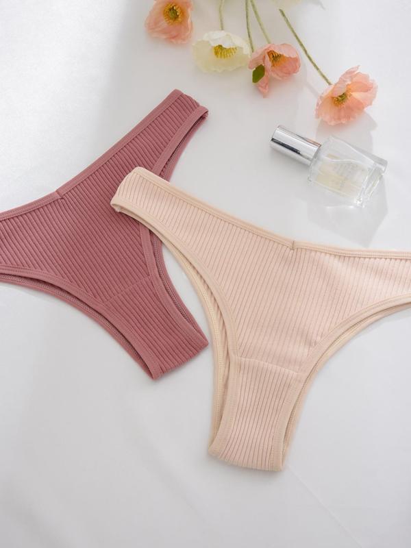 Women's Solid Color Panty, Soft Comfy Breathable Seamless Knicker for Daily Wear, Underwear for All Seasons