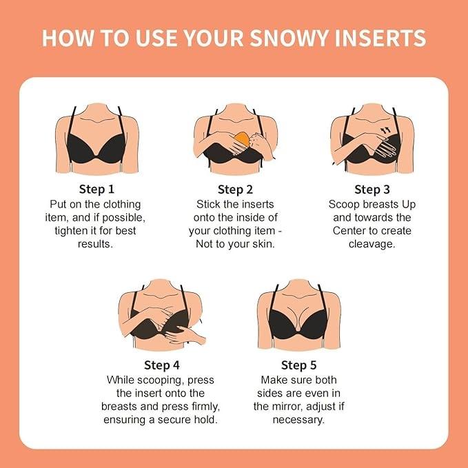 SNOWY Sticky Inserts -Instant Boost Double Sided Adhesive Bra Cup, Outfit Enhancer, Push Up Ultra Boost Inserts Women swear Accessories Underwear Lady Womenswear Clothing Fitted Comfort Basic Minimalist stiky sticky pasties nue boo christmas 2024 ornament